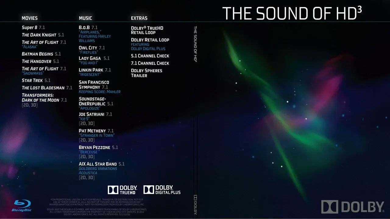 Dolby The Sound of HD3 2D&3D 2012